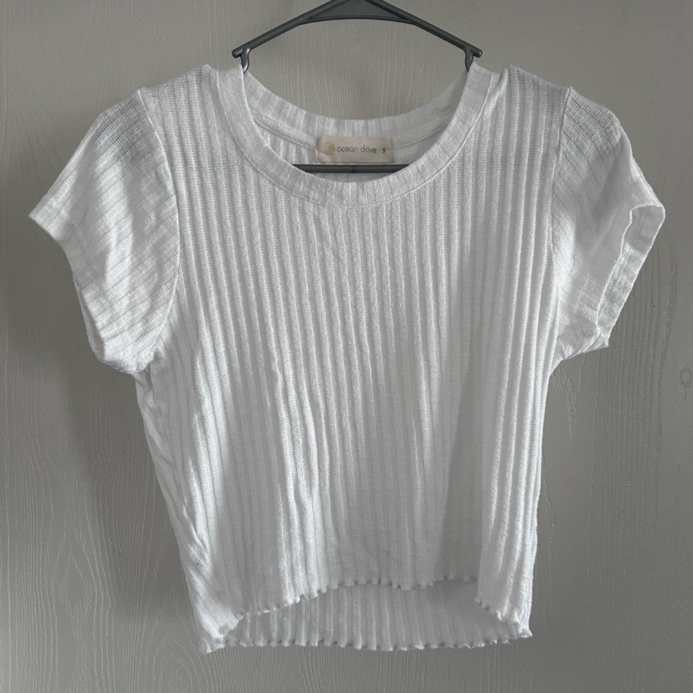 Ocean Drive | Short Sleeve White Tee | Size Small